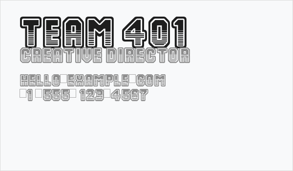 Team 401 Business Card