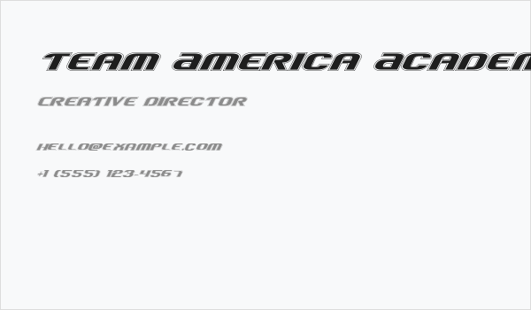 Team America Academy Business Card
