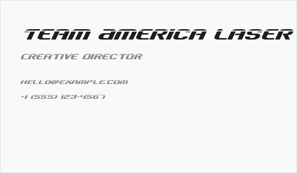 Team America Laser Business Card