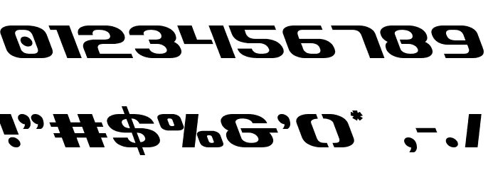 Team America Leftalic Font OTHER CHARS
