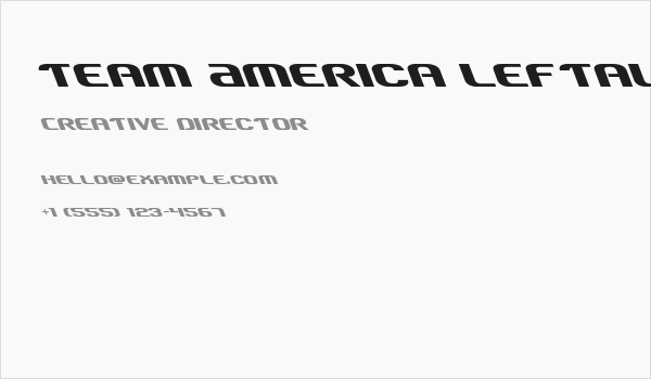 Team America Leftalic Business Card