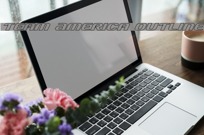 Team America Outline Font examples