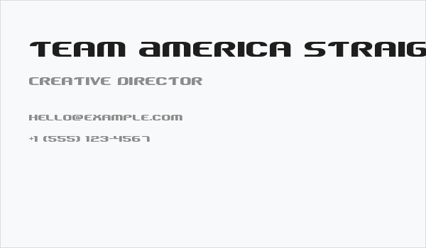 Team America Straight Business Card