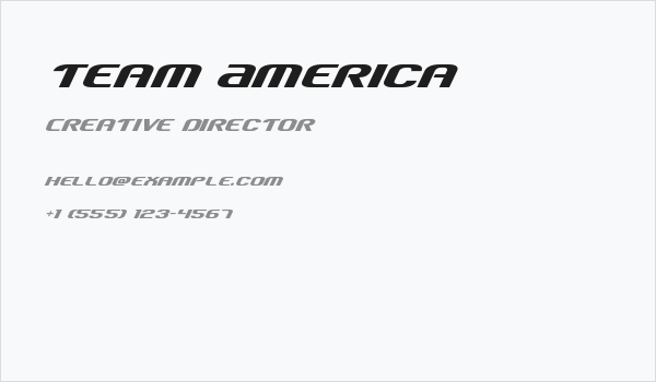 Team America Business Card