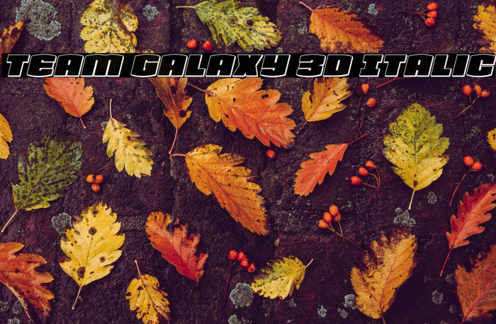 Team Galaxy 3D Italic Example 1