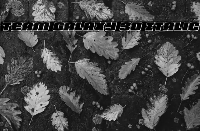 Team Galaxy 3D Italic Font examples