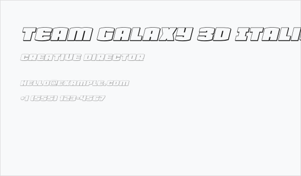 Team Galaxy 3D Italic Business Card