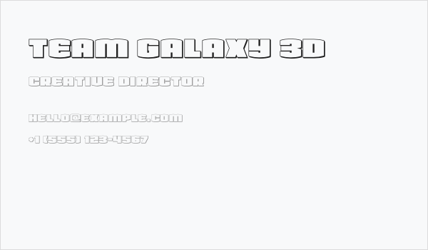 Team Galaxy 3D Business Card