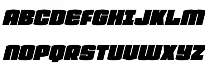Team Galaxy Condensed Italic 字体 大写