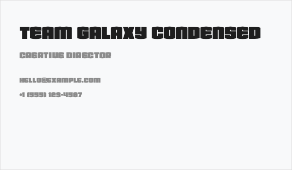Team Galaxy Condensed Business Card