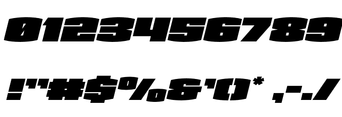 Team Galaxy Expanded Italic Font OTHER CHARS