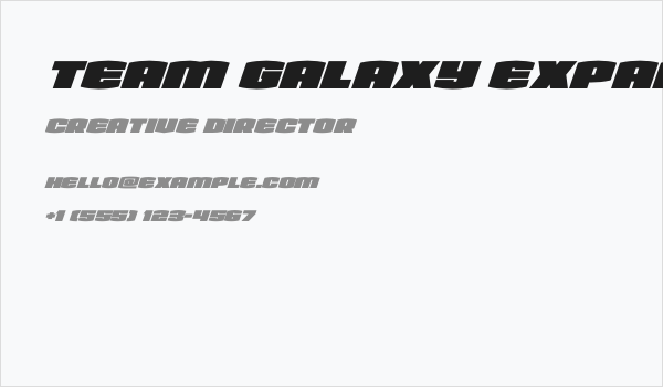 Team Galaxy Expanded SuperItal Business Card