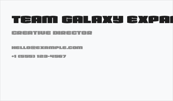 Team Galaxy Expanded Business Card