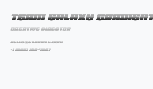 Team Galaxy Gradient Italic Business Card