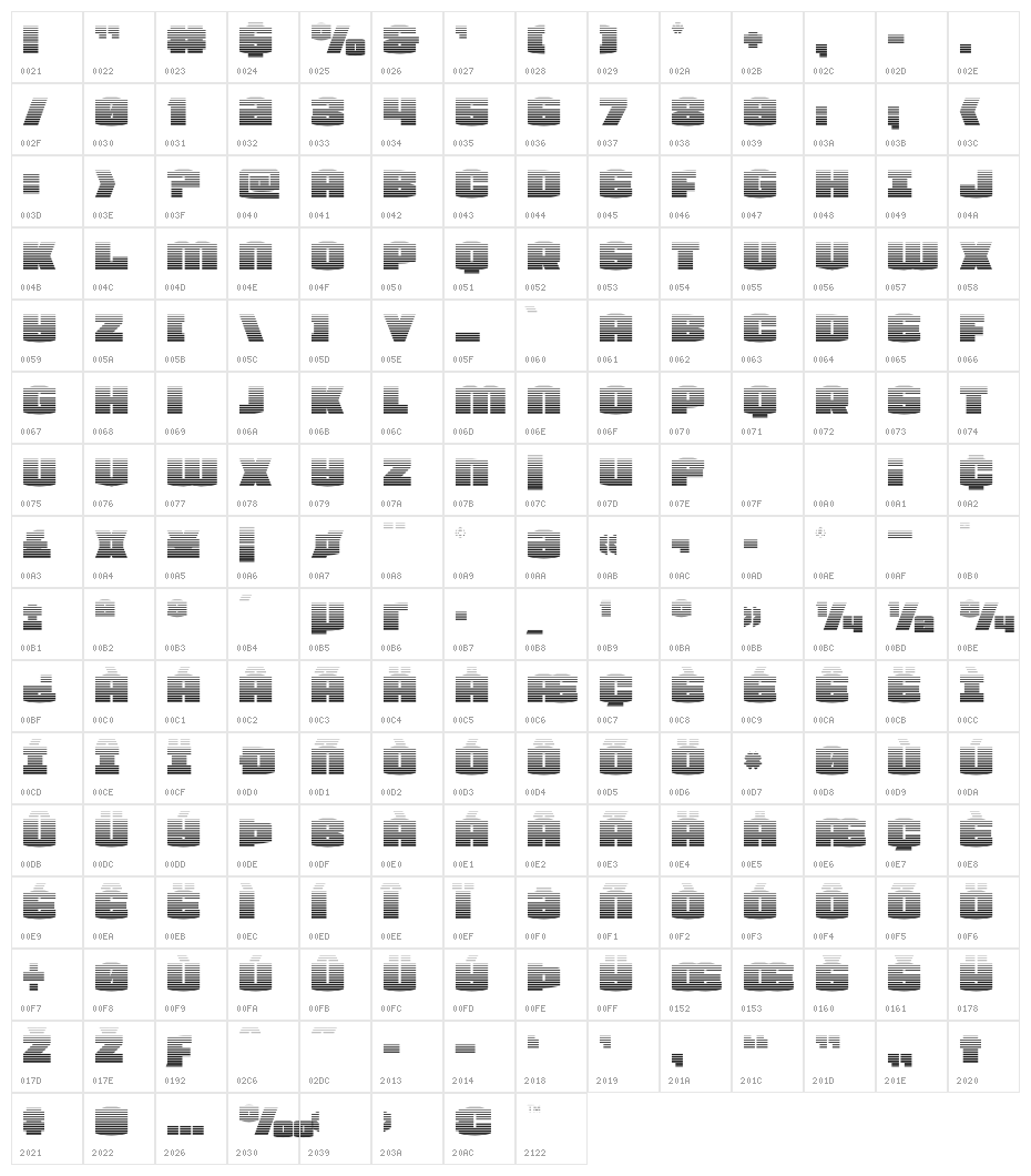 Team Galaxy Gradient Character Map