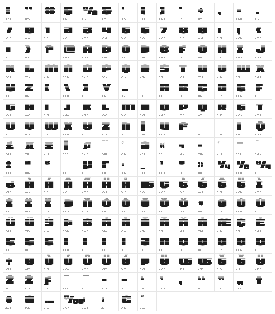 Team Galaxy Halftone Character Map