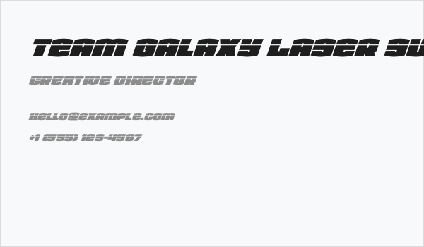 Team Galaxy Laser Super-Italic Business Card