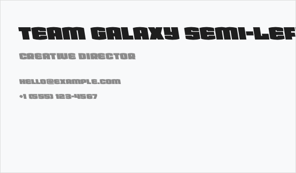 Team Galaxy Semi-Leftalic Business Card