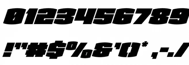 Team Galaxy Super-Italic Font OTHER CHARS
