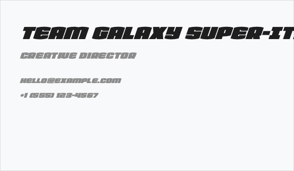 Team Galaxy Super-Italic Business Card