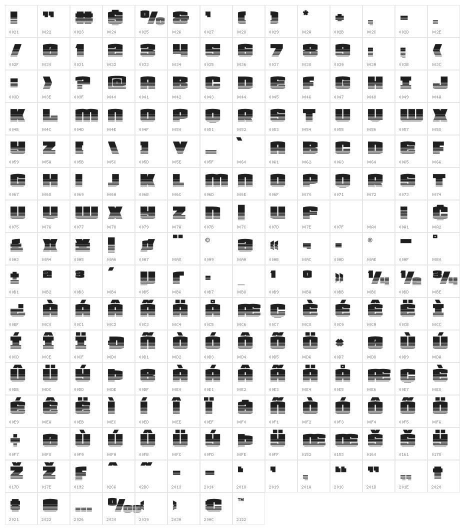 Team Galaxy Twotone Character Map