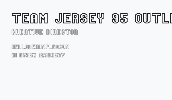 Team Jersey 95 Outline Business Card