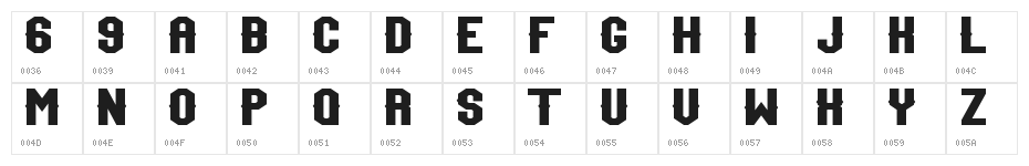Team Jersey 96 Demo Character Map