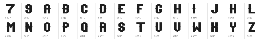 Team Jersey 97 Character Map