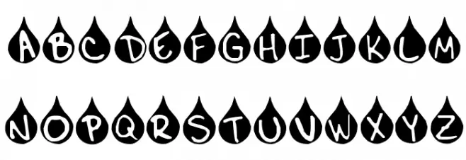 Teardrop Schriftart Kleinbuchstaben