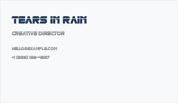 Tears in Rain Business Card