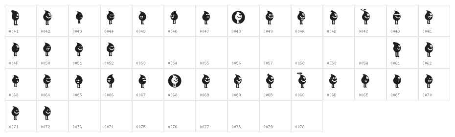 Tearz-Regular Character Map