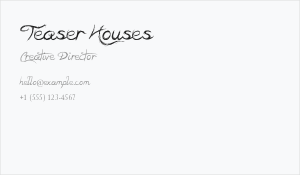 Teaser Houses Business Card