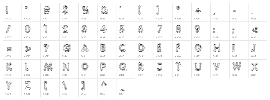 Teazer Normal Character Map