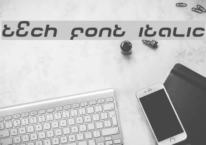 Tech Font Italic Caratteri examples