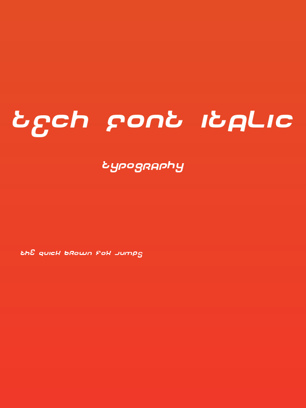 Tech Font Italic Poster