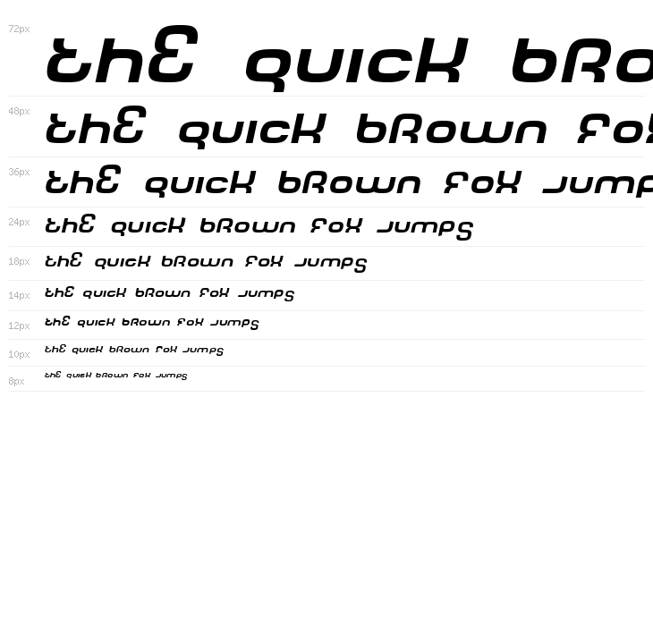 Tech Font Italic Waterfall