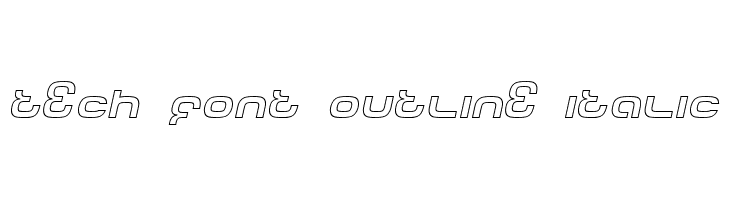 Tech Font Outline Italic  Frei Schriftart Herunterladen