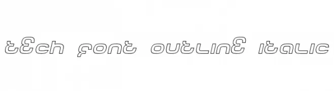 Tech Font Outline Italic 