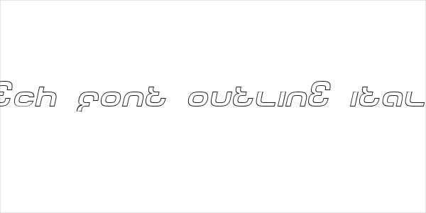 Tech Font Outline Italic Logo