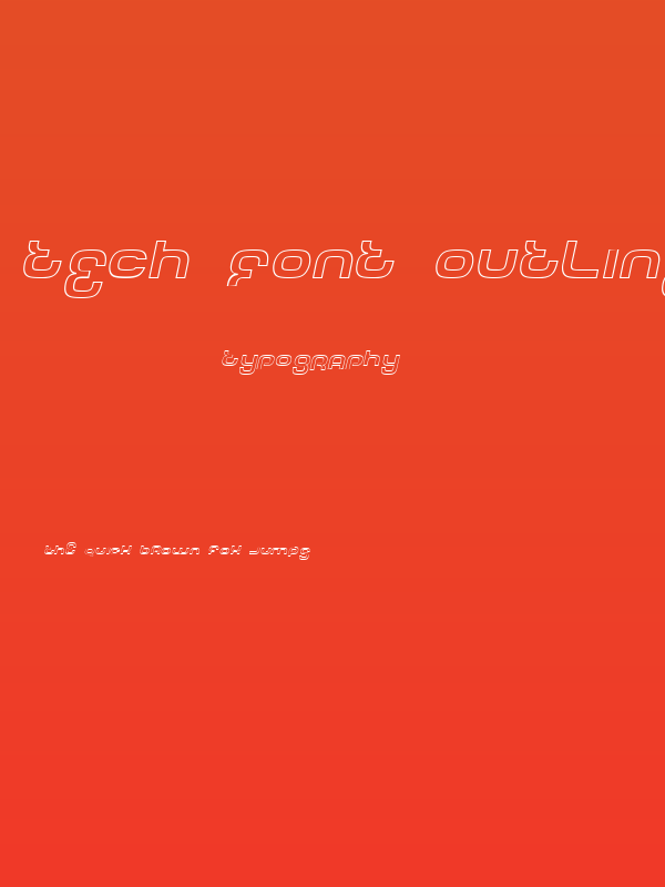 Tech Font Outline Italic Poster