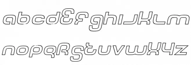 Tech Font Outline Italic Caratteri MINUSCOLO