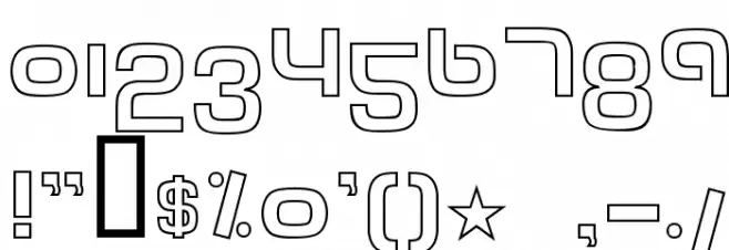 Tech Font Outline フォント その他の文字
