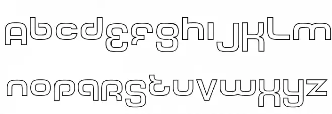 Tech Font Outline Schriftart Groß