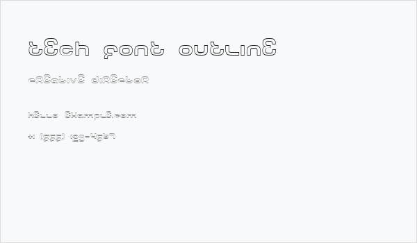 Tech Font Outline Business Card
