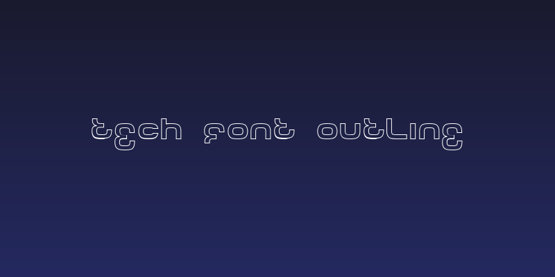 Tech Font Outline Social Header