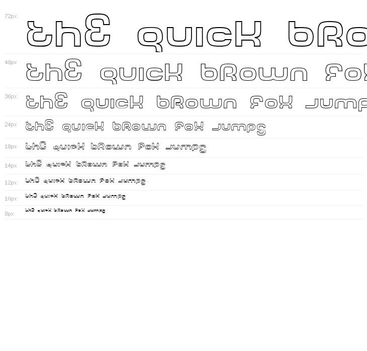 Tech Font Outline Waterfall