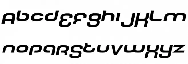 Tech Font Wide Italic Caratteri MAIUSCOLE