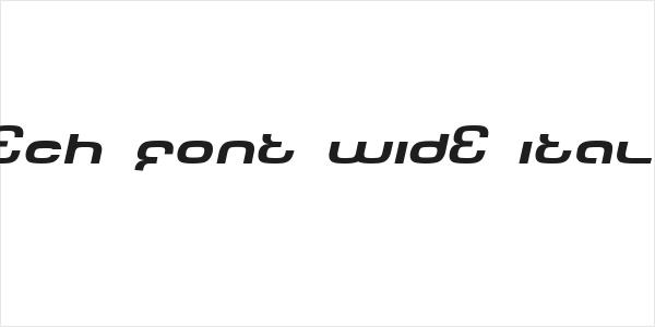 Tech Font Wide Italic Logo