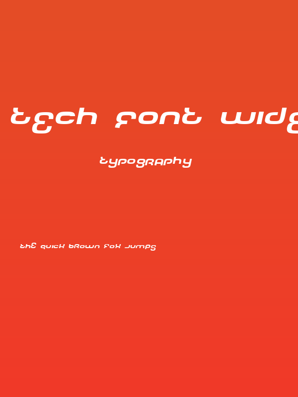 Tech Font Wide Italic Poster