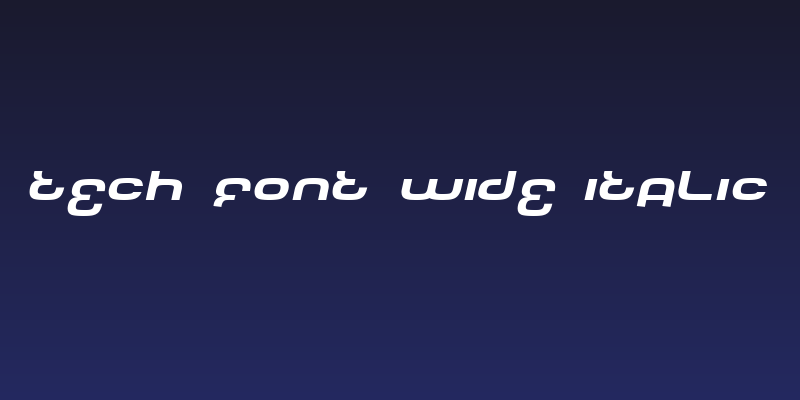 Tech Font Wide Italic Social Header